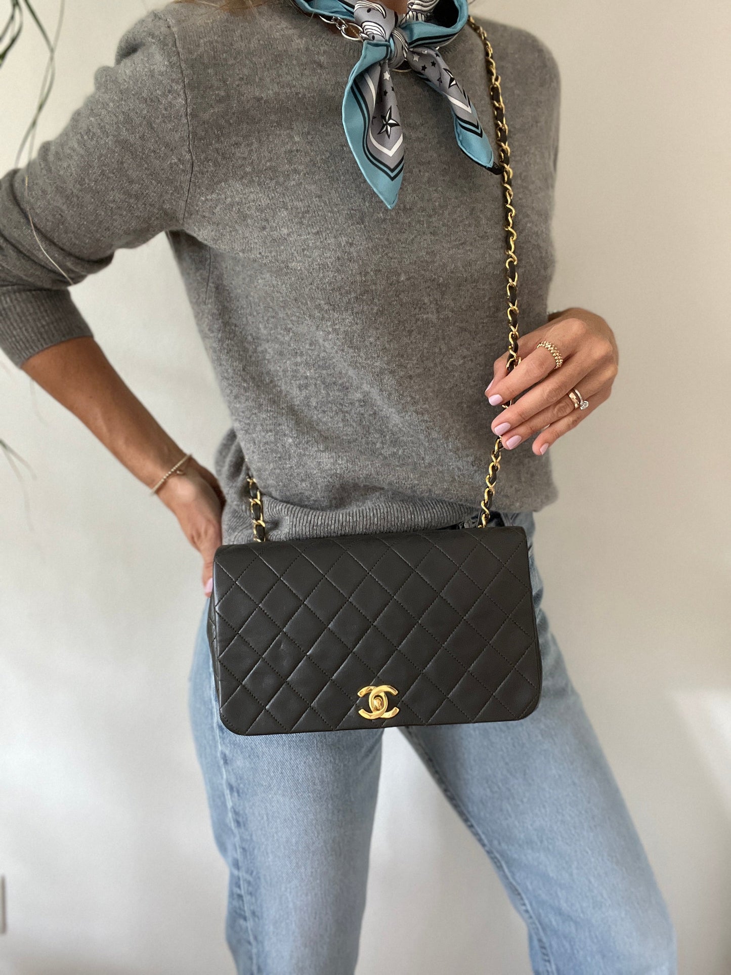 Classic Full Flap Bag in khaki green