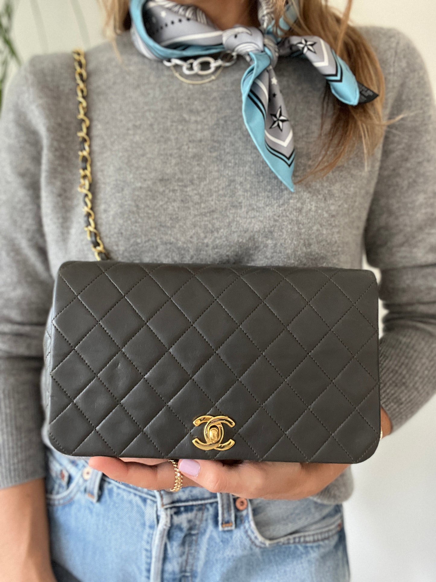 Classic Full Flap Bag in khaki green