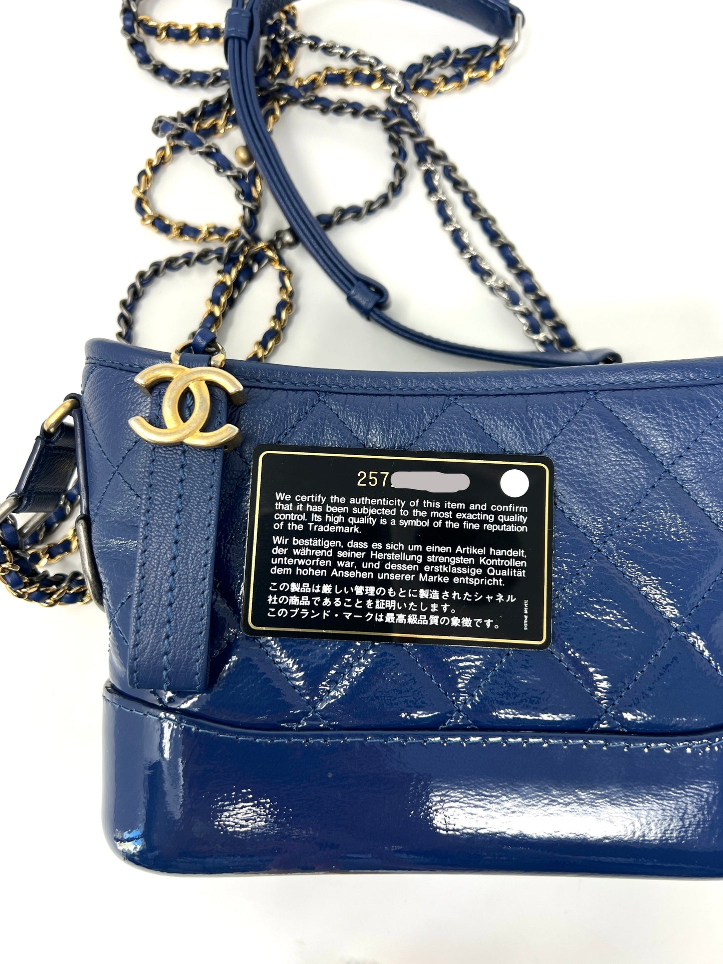 Gabrielle Small Hobo Bag in Dark Blue Ombré