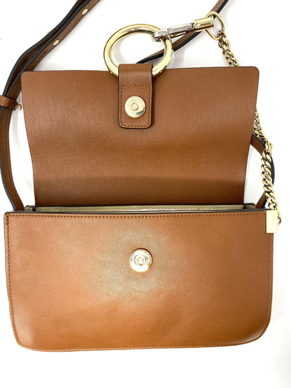 Chloé Faye small leather and suede shoulder bag in Tan