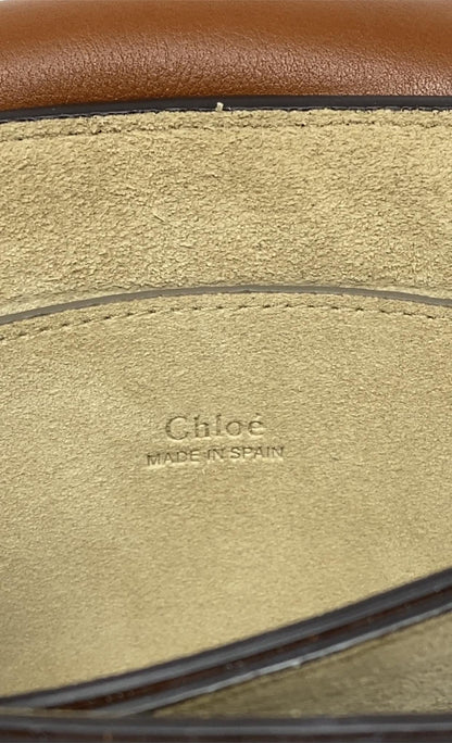 Chloé Faye small leather and suede shoulder bag in Tan