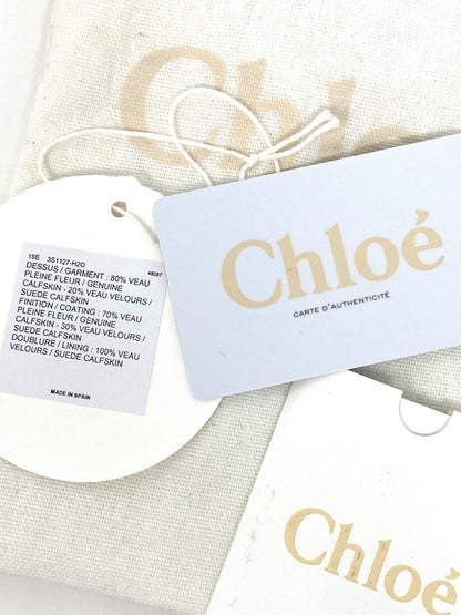 Chloé Faye small leather and suede shoulder bag in Tan