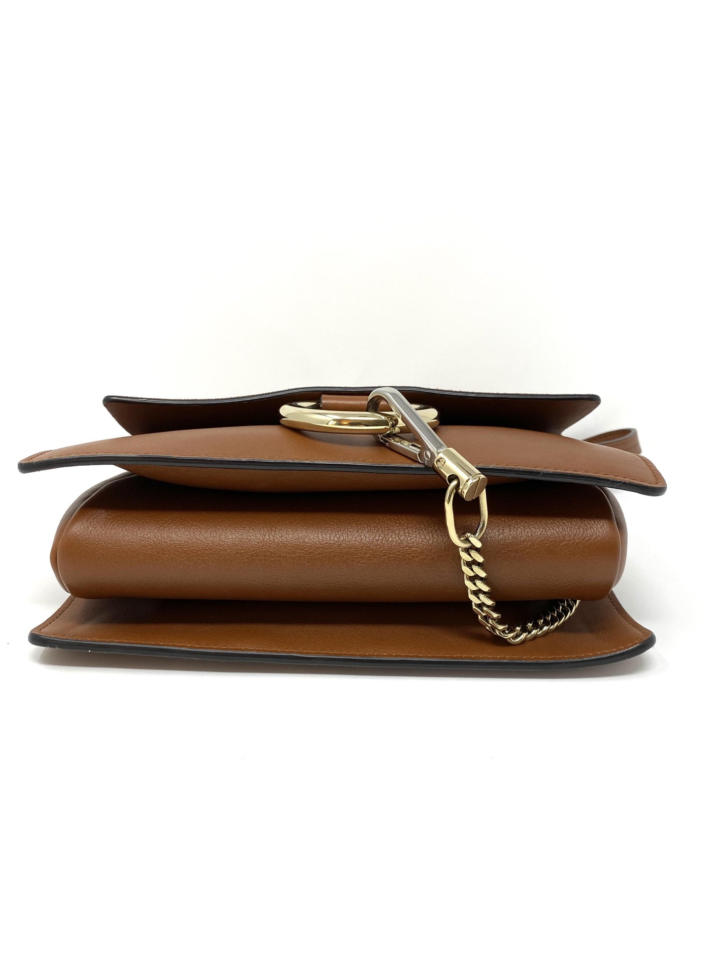 Chloé Faye small leather and suede shoulder bag in Tan