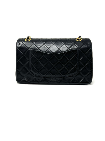 Medium Classic Double Flap Bag in Black Lambskin