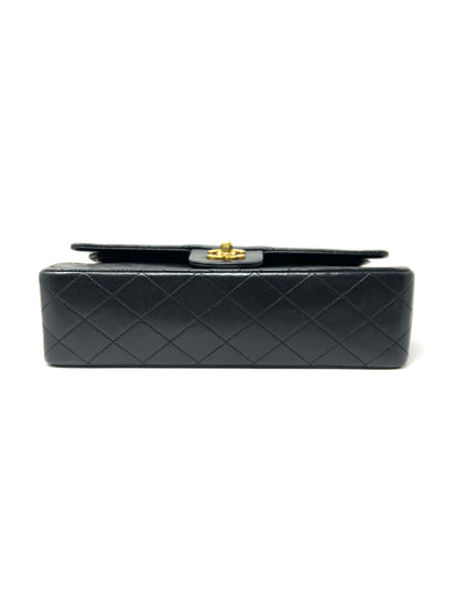 Medium Classic Double Flap Bag in Black Lambskin