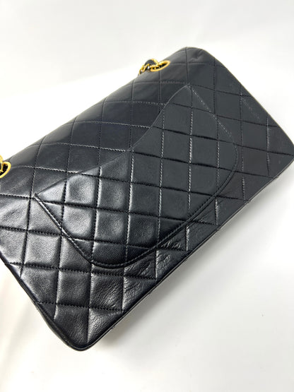 Medium Classic Double Flap Bag in Black Lambskin