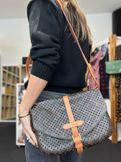Limited Edition Monogram Flore Perforated Saumur Bag