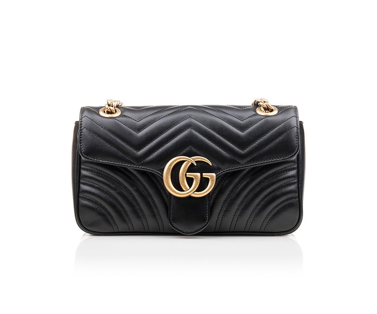 GG Marmont Small Matelass Shoulder Bag In Black