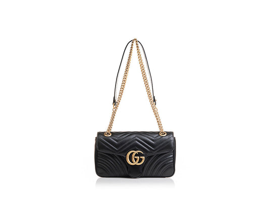 GG Marmont Small Matelass Shoulder Bag In Black