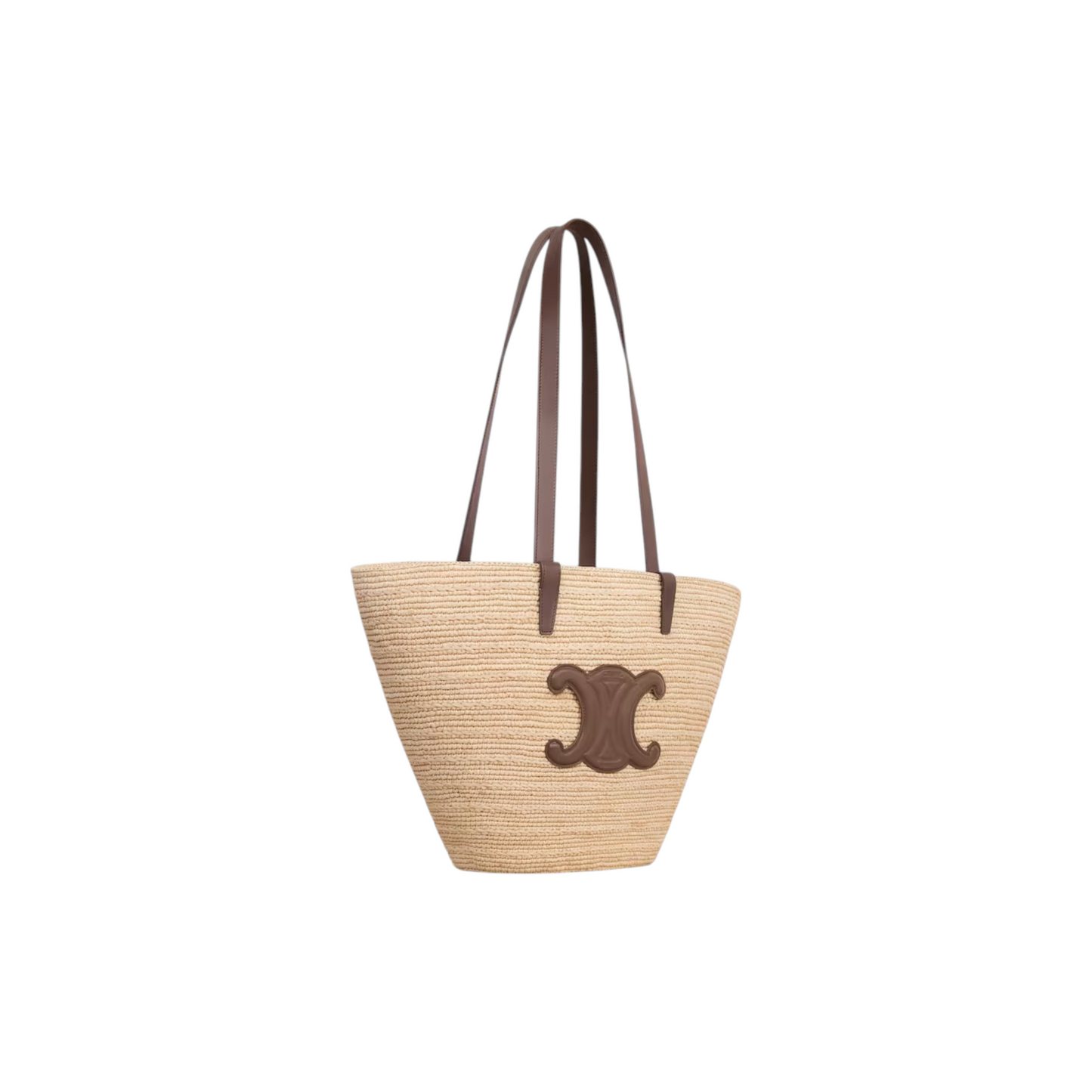 MEDIUM SUPPLE CELINE CLASSIC PANIER in Raffia and calfskin