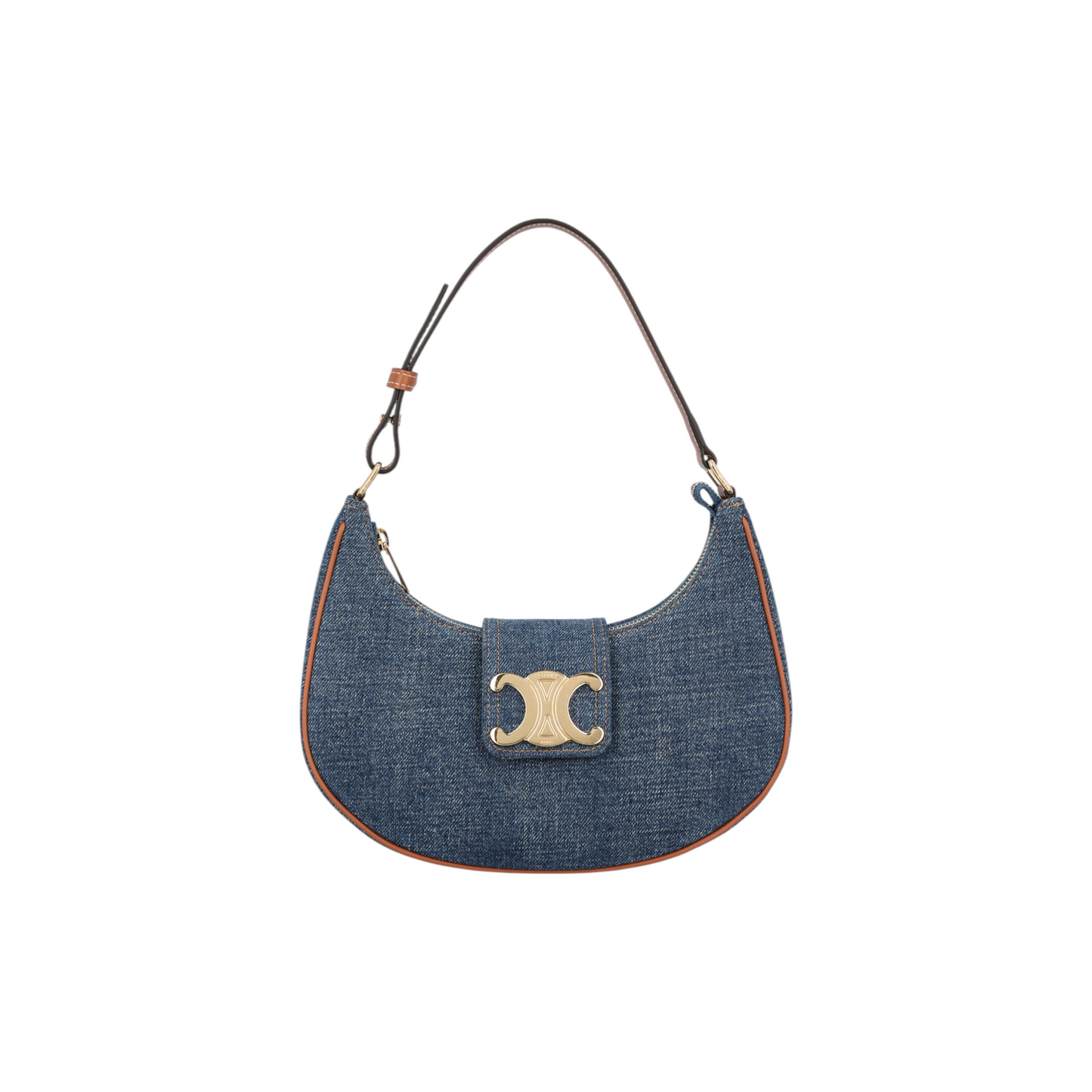 Medium Ava Triomphe Bag in Denim and Calfskin