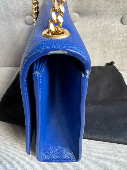 Yves Saint Laurent (YSL) Blue Medium Kate with Gold Hardware (RRP £1,625)