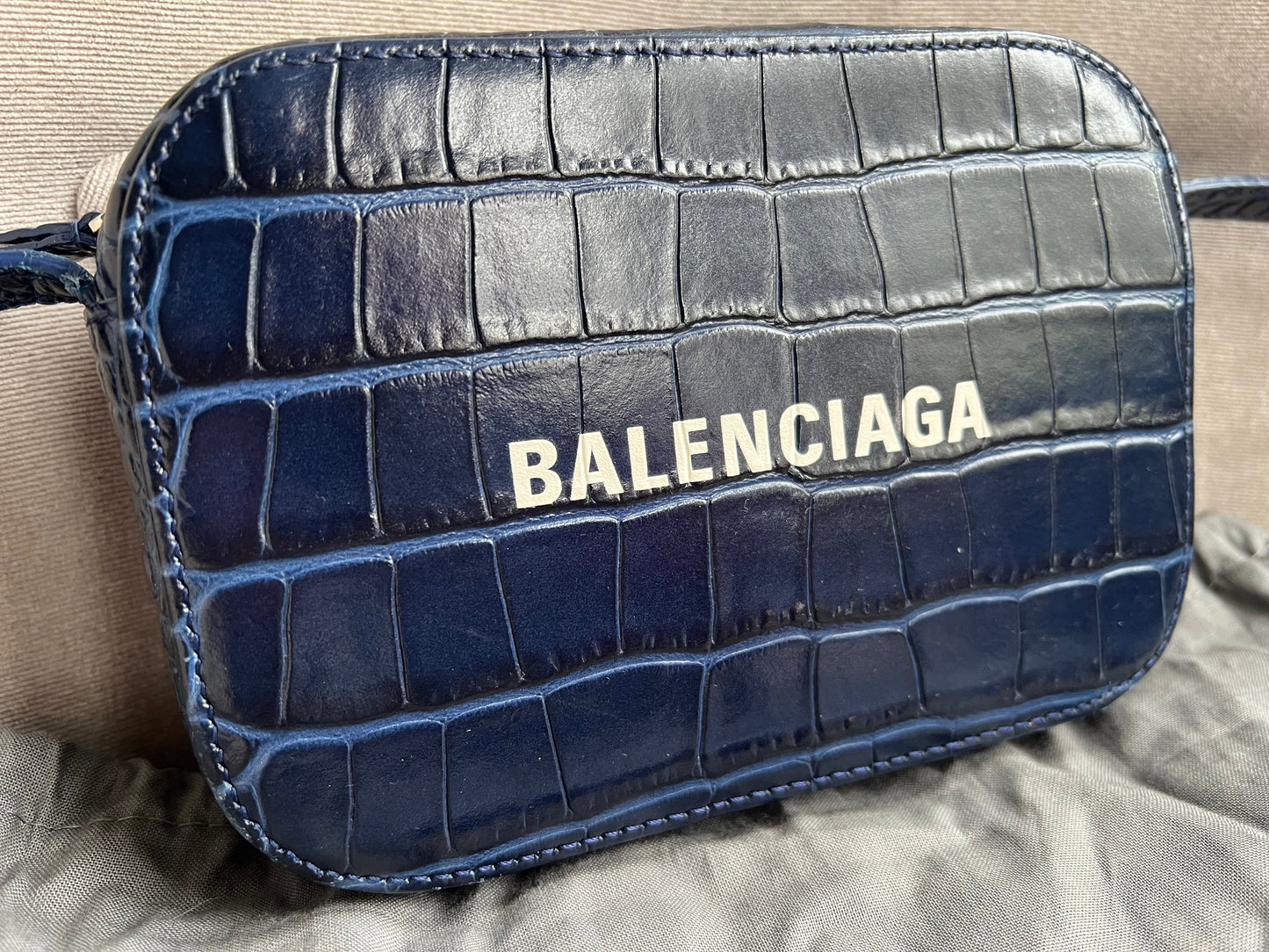 Balenciaga Blue Croc Everyday XS Camera Bag (RRP £695)