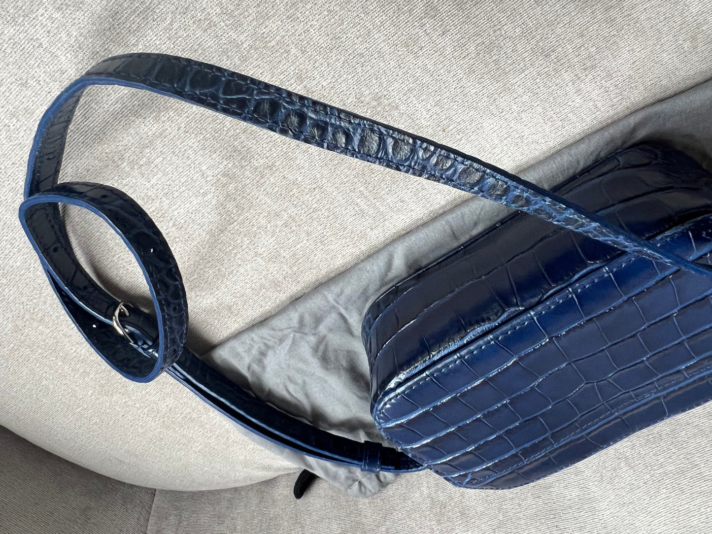 Balenciaga Blue Croc Everyday XS Camera Bag (RRP £695)