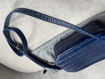 Balenciaga Blue Croc Everyday XS Camera Bag (RRP £695)