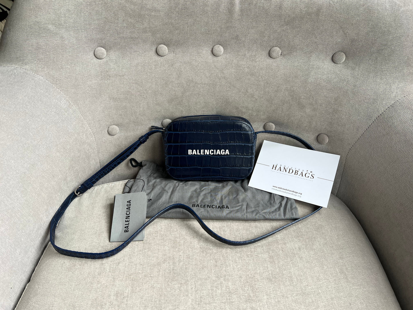 Balenciaga Blue Croc Everyday XS Camera Bag (RRP £695)