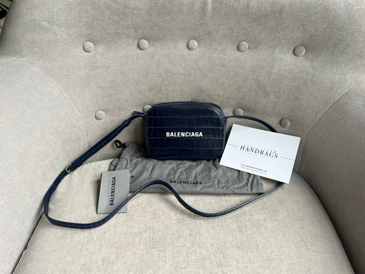 Balenciaga Blue Croc Everyday XS Camera Bag (RRP £695)