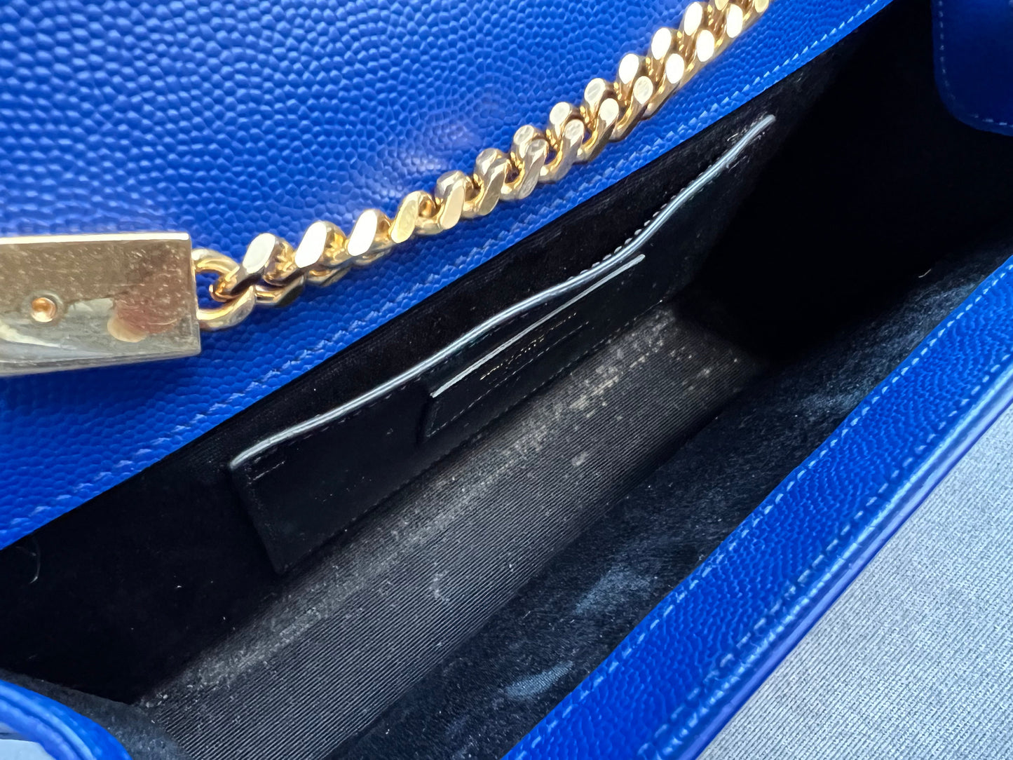 Yves Saint Laurent (YSL) Blue Medium Kate with Gold Hardware (RRP £1,625)