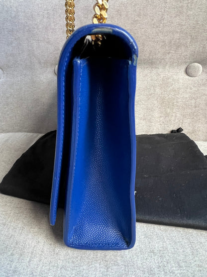 Yves Saint Laurent (YSL) Blue Medium Kate with Gold Hardware (RRP £1,625)