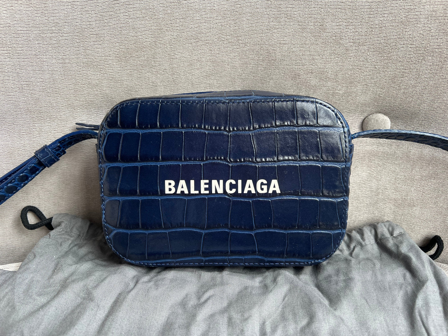 Balenciaga Blue Croc Everyday XS Camera Bag (RRP £695)