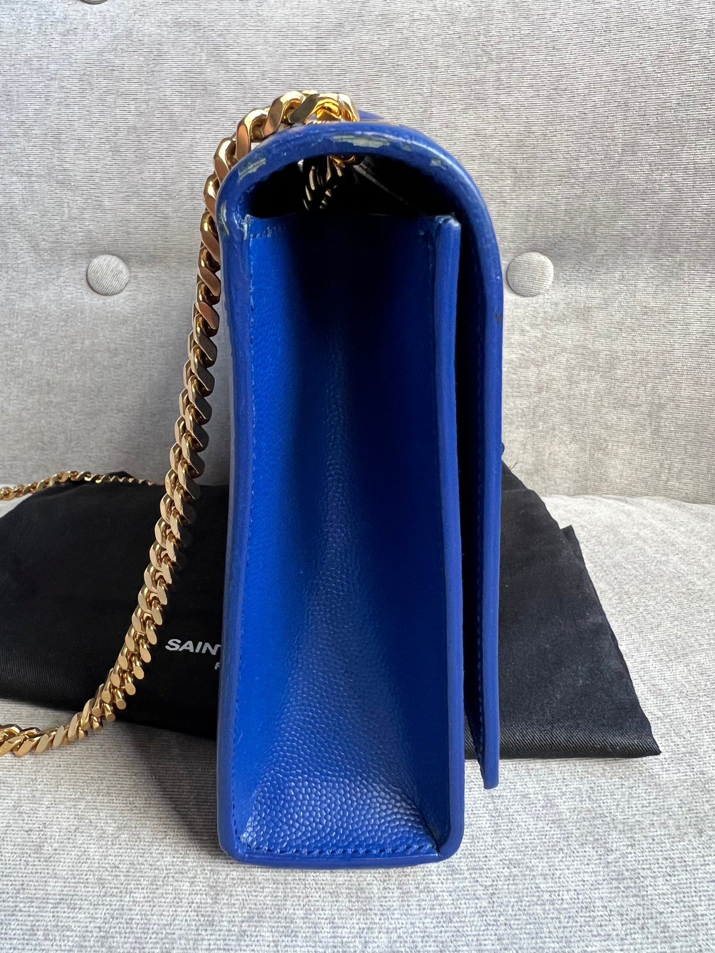 Yves Saint Laurent (YSL) Blue Medium Kate with Gold Hardware (RRP £1,625)