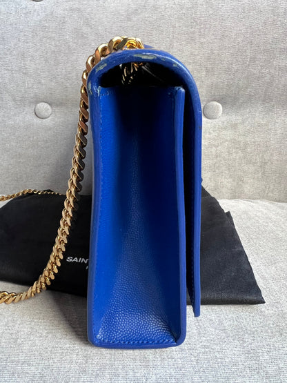 Yves Saint Laurent (YSL) Blue Medium Kate with Gold Hardware (RRP £1,625)