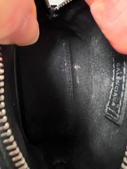 Balenciaga Black Croc Micro Ville Top Handle Bag