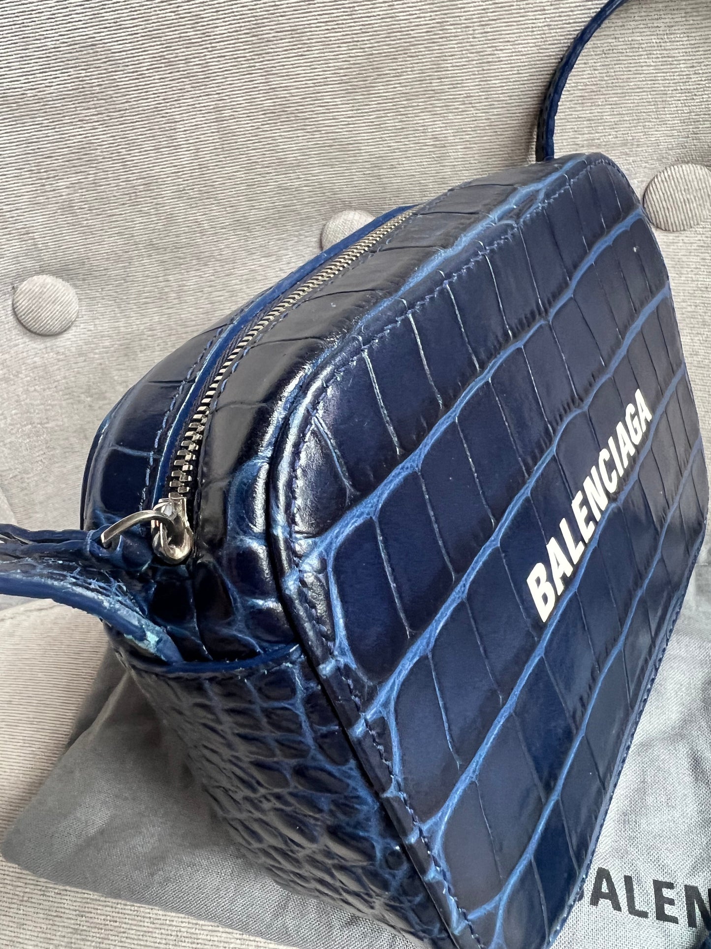 Balenciaga Blue Croc Everyday XS Camera Bag (RRP £695)