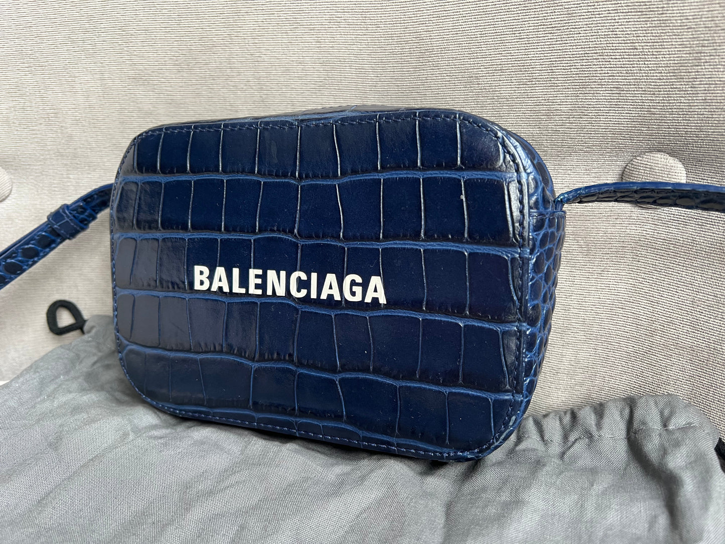 Balenciaga Blue Croc Everyday XS Camera Bag (RRP £695)
