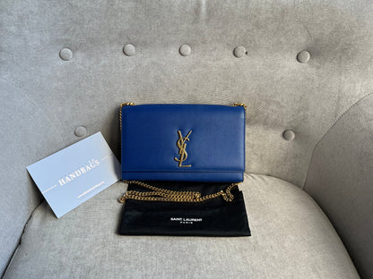 Yves Saint Laurent (YSL) Blue Medium Kate with Gold Hardware (RRP £1,625)
