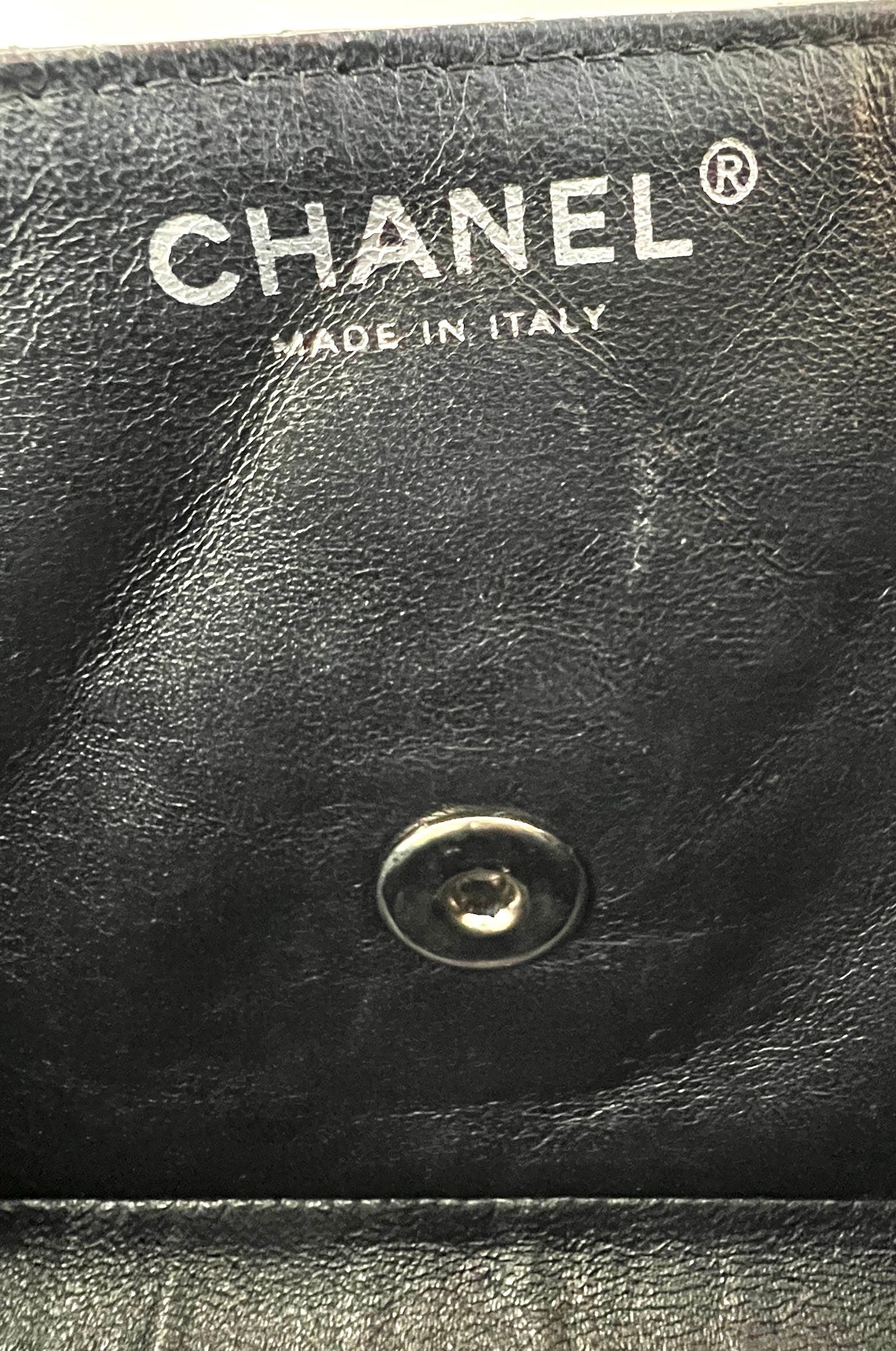 East West Flap Bag in Black Lambskin and Silver Hardware