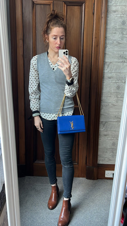 Yves Saint Laurent (YSL) Blue Medium Kate with Gold Hardware (RRP £1,625)