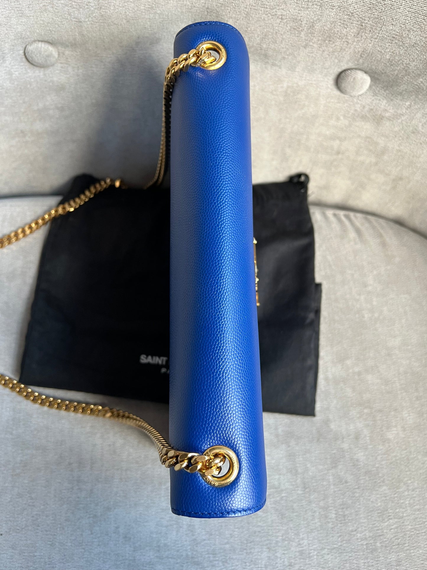 Yves Saint Laurent (YSL) Blue Medium Kate with Gold Hardware (RRP £1,625)