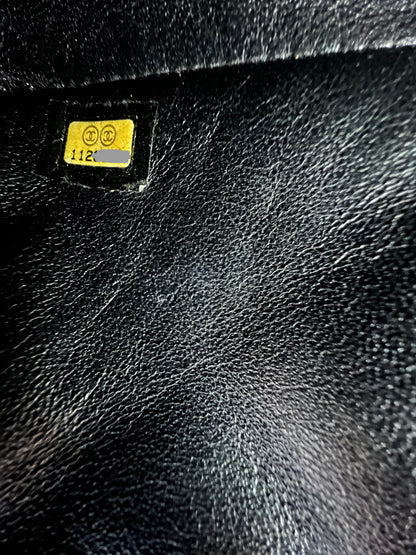 East West Flap Bag in Black Lambskin and Silver Hardware