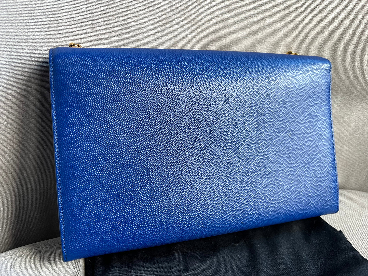 Yves Saint Laurent (YSL) Blue Medium Kate with Gold Hardware (RRP £1,625)