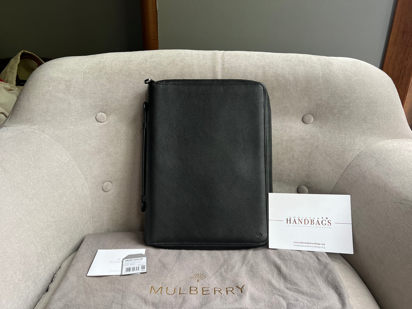 Mulberry Black Zip Around Document Folio (RRP £695)