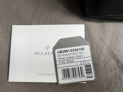Mulberry Black Zip Around Document Folio (RRP £695)