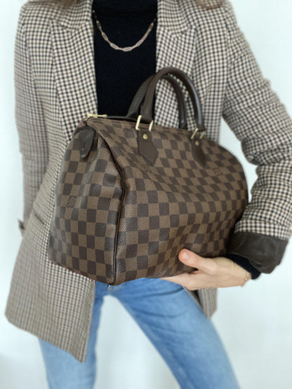 LOUIS VUITTON DAMIER EBENE CANVAS SPEEDY 30 BAG