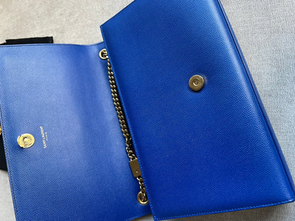 Yves Saint Laurent (YSL) Blue Medium Kate with Gold Hardware (RRP £1,625)