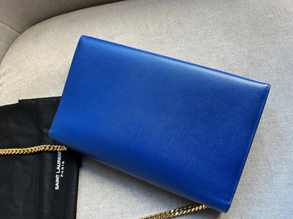 Yves Saint Laurent (YSL) Blue Medium Kate with Gold Hardware (RRP £1,625)