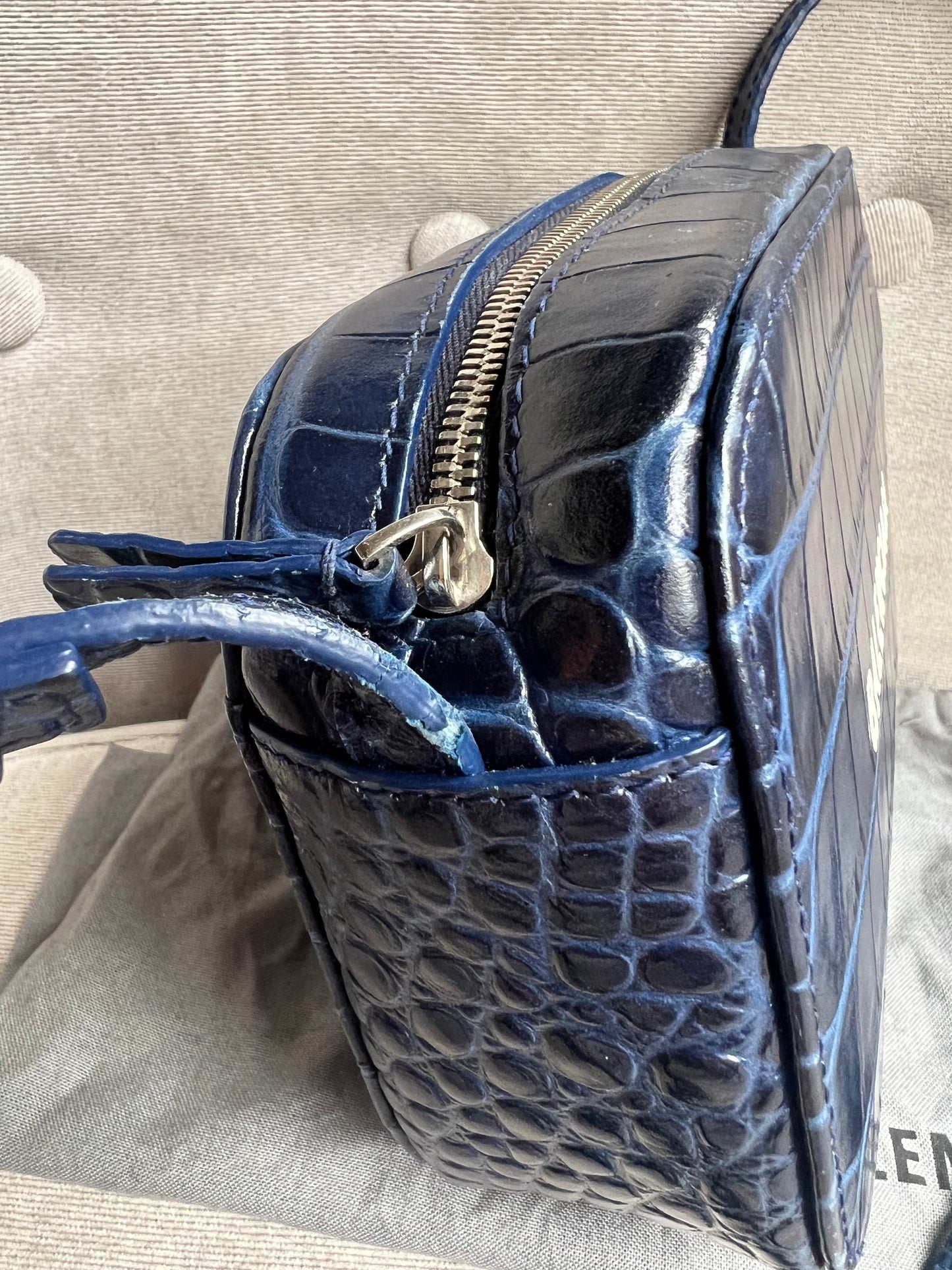 Balenciaga Blue Croc Everyday XS Camera Bag (RRP £695)