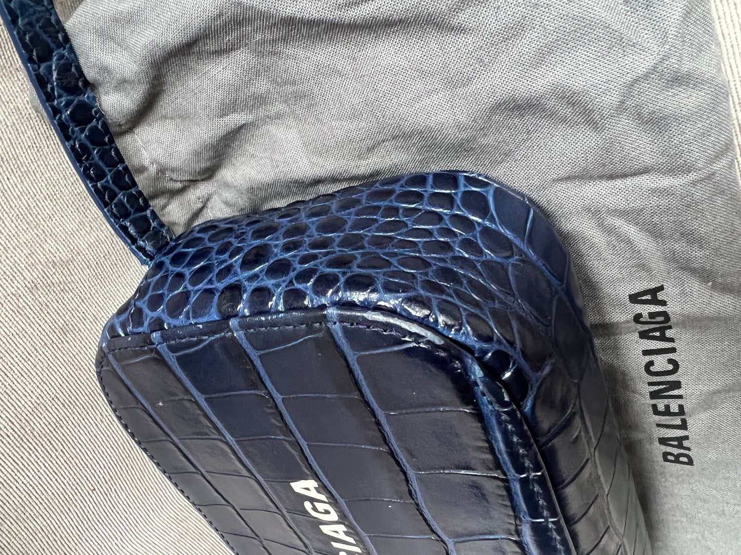 Balenciaga Blue Croc Everyday XS Camera Bag (RRP £695)