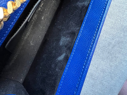 Yves Saint Laurent (YSL) Blue Medium Kate with Gold Hardware (RRP £1,625)