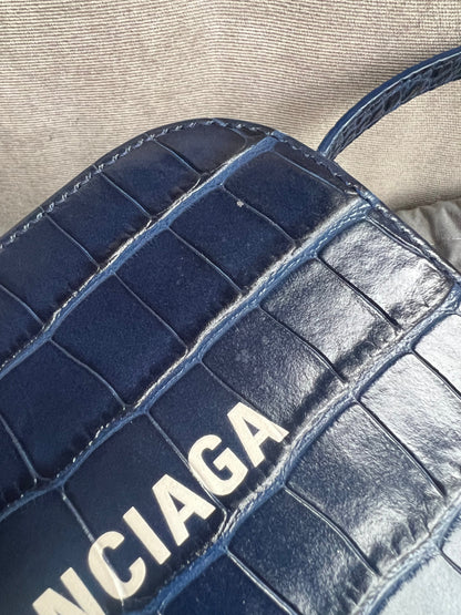 Balenciaga Blue Croc Everyday XS Camera Bag (RRP £695)