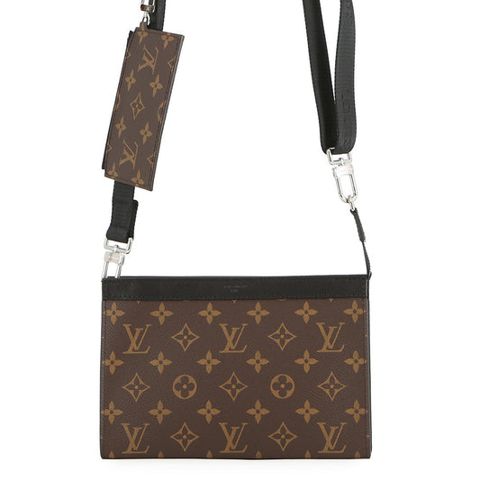 LOUIS VUITTON Gaston Wearable Wallet Brown/NoirM14036 Monogram Macassar Canvas