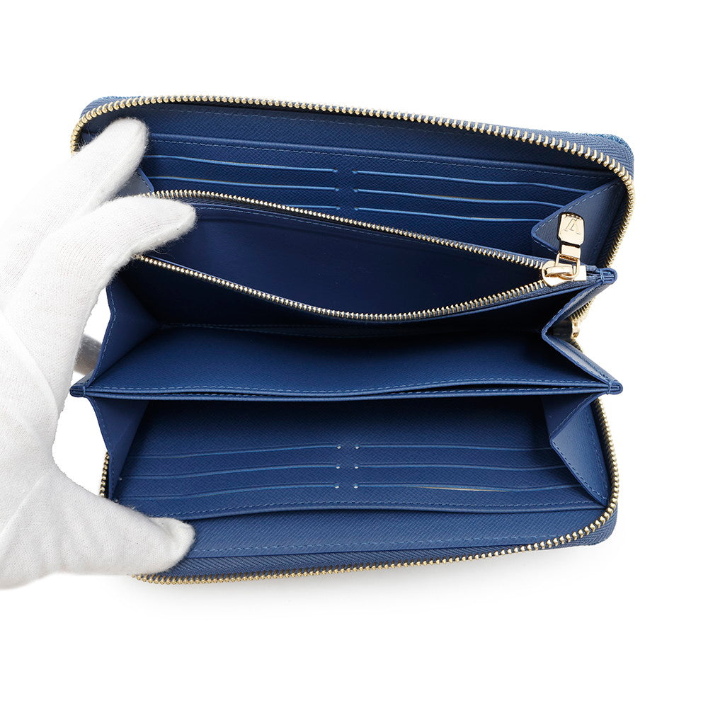 LOUIS VUITTON LV × TM Zippy Wallet Blue/RedM23161 Monogram Cherry Denim