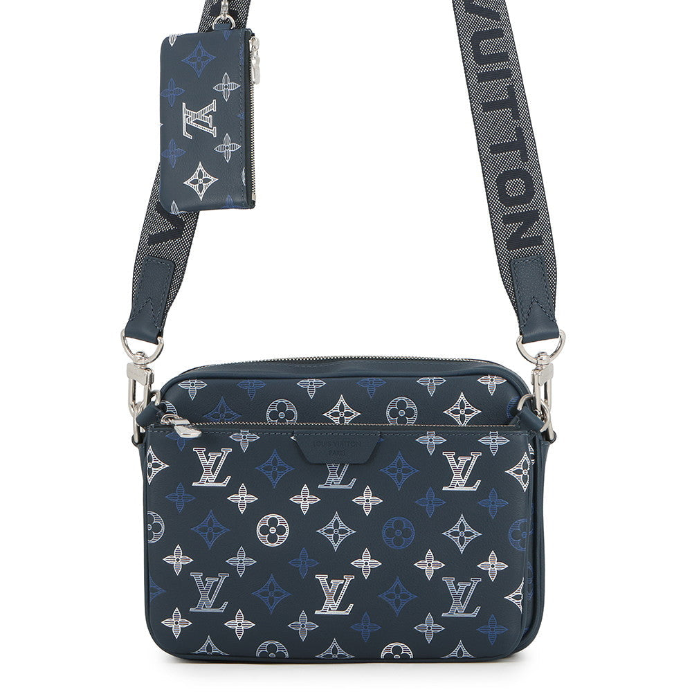 LOUIS VUITTON Trio Messenger Navy BlueM28618 Monogram Shadow