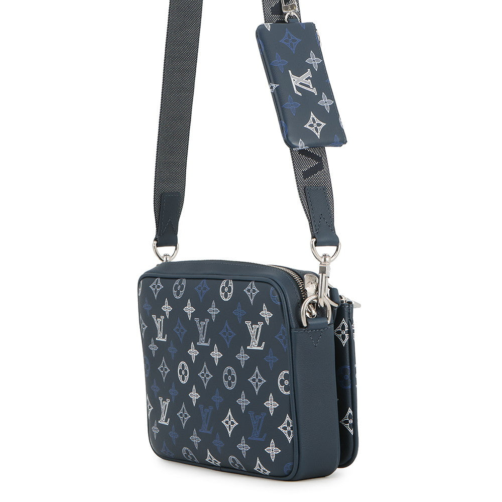 LOUIS VUITTON Trio Messenger Navy BlueM28618 Monogram Shadow