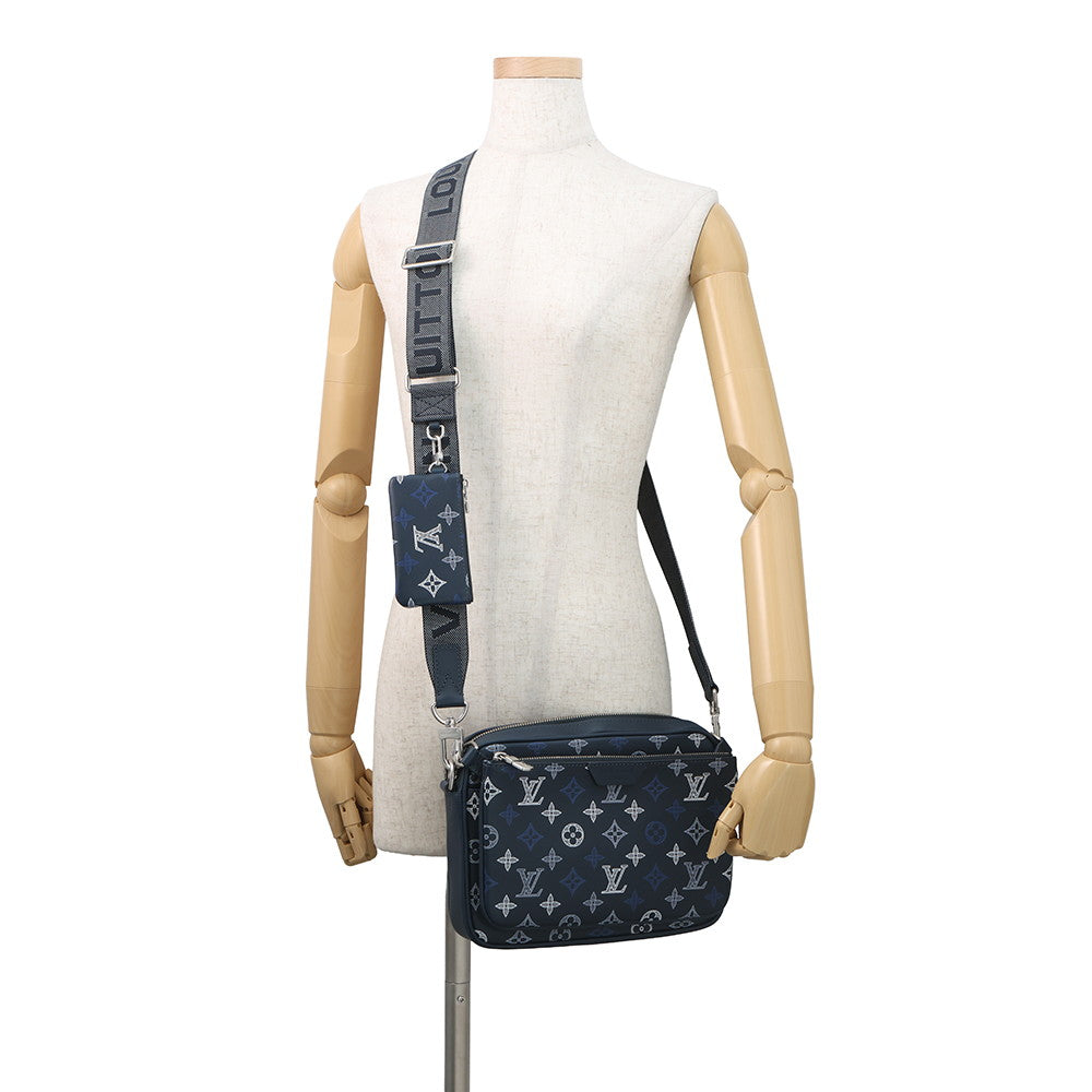 LOUIS VUITTON Trio Messenger Navy BlueM28618 Monogram Shadow