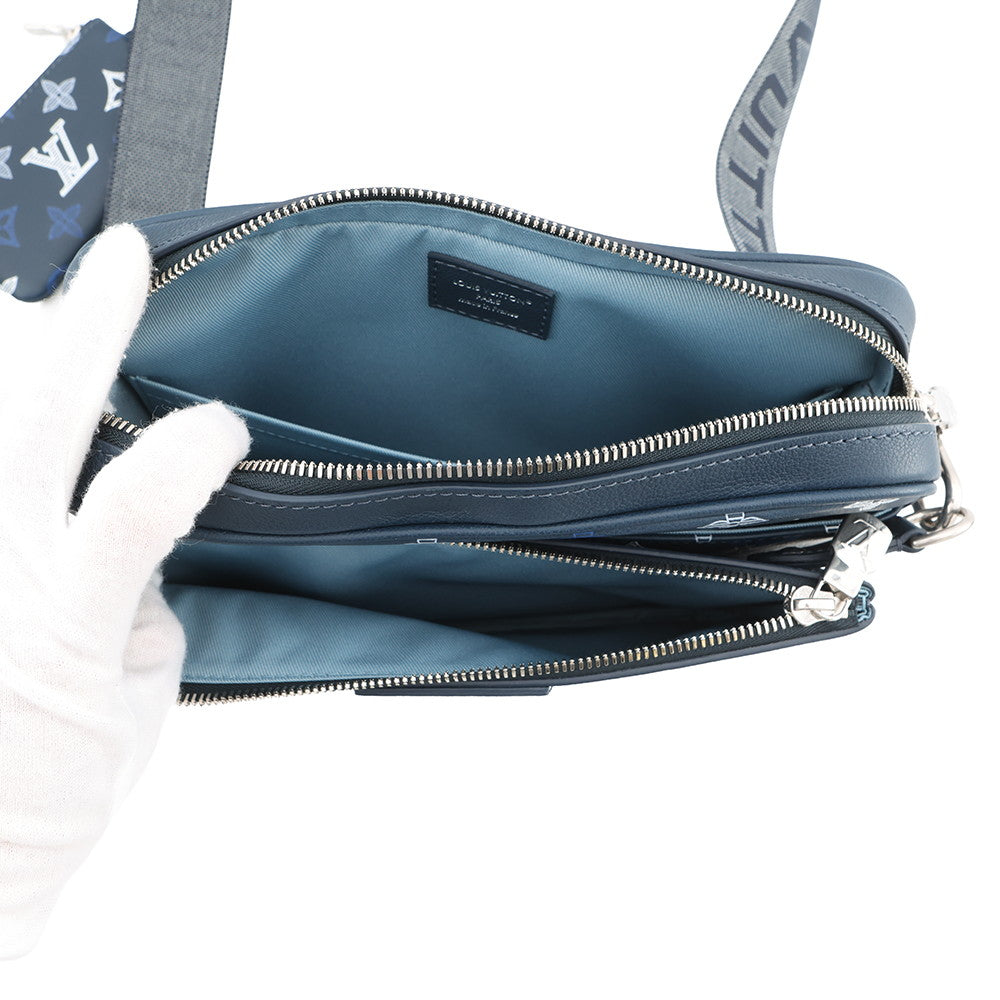 LOUIS VUITTON Trio Messenger Navy BlueM28618 Monogram Shadow